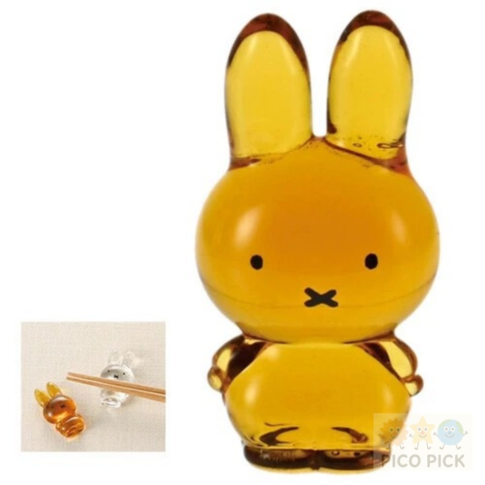 日本🇯🇵直送 【Miffy】玻璃筷架 透明／琥珀色（兔兔造型可愛餐桌小物）-細節圖3