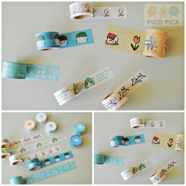 日本🇯🇵正版奈良美智 WASHI TAPE 和紙膠帶｜紙膠帶｜裝飾膠帶｜奈良美智紙膠帶-細節圖7