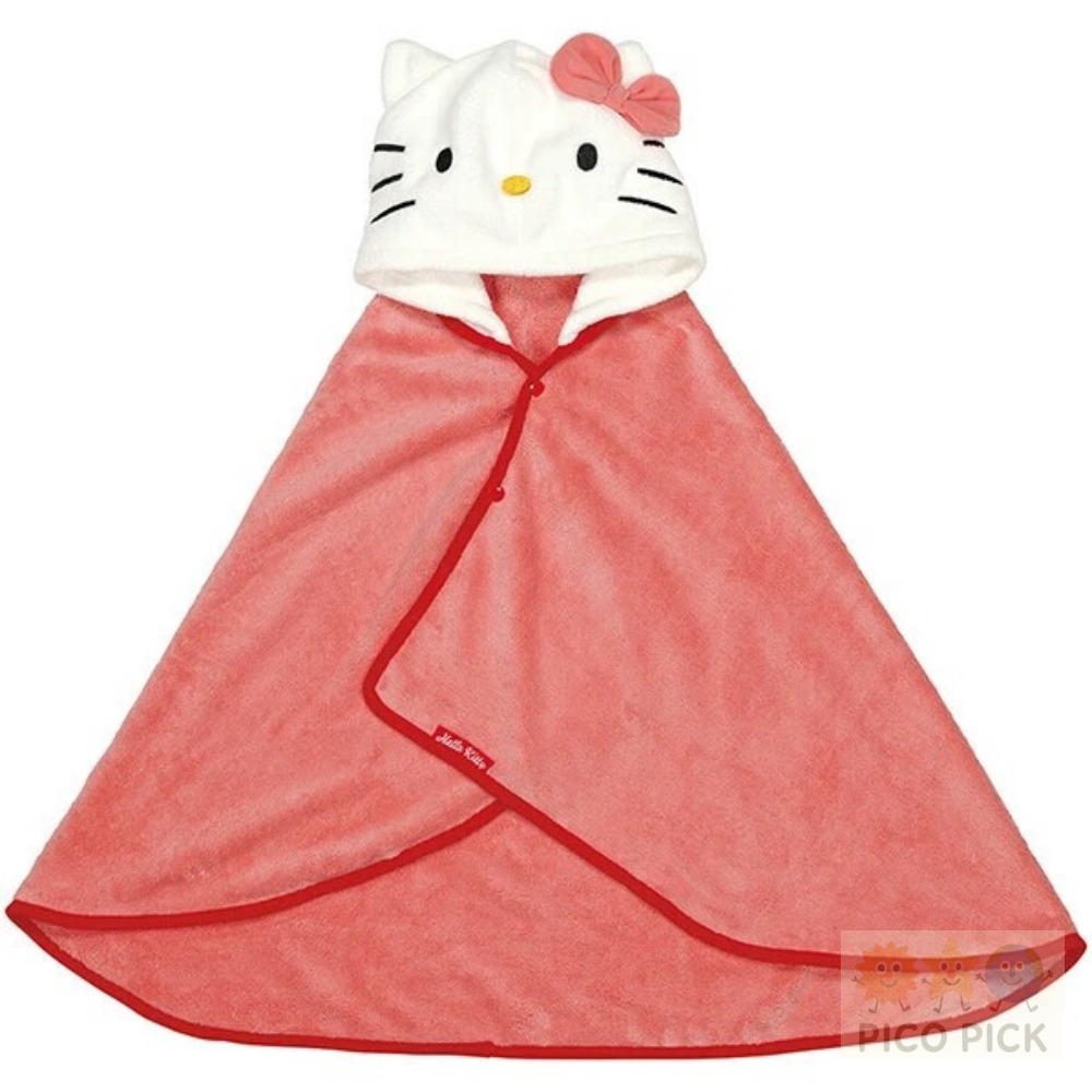 日本🇯🇵 日本正版西松屋連帽造型浴巾斗篷｜吸水速乾 角色多款兒童專用 Sanrio/Hello Kitty-細節圖5