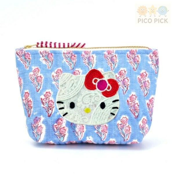 日本 🇯🇵Hello Kitty × MAYGLOBE 大號化妝包｜手工刺繡收納包-細節圖4