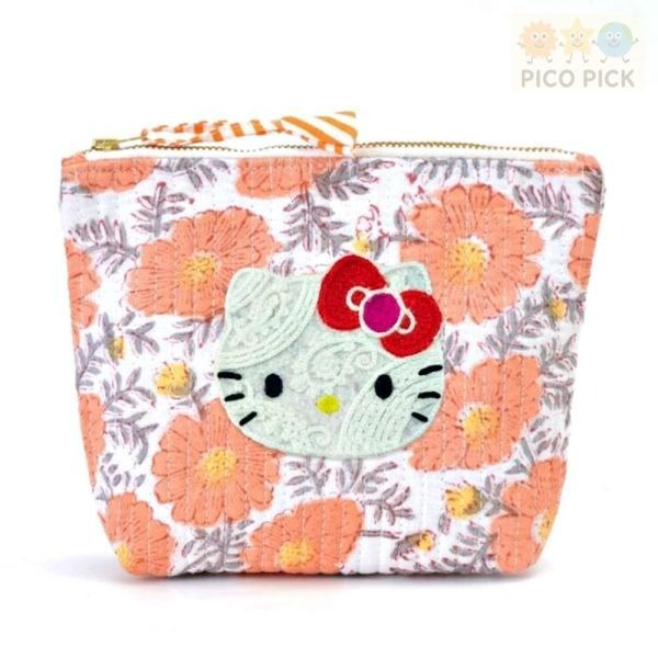 日本 🇯🇵Hello Kitty × MAYGLOBE 大號化妝包｜手工刺繡收納包-細節圖6
