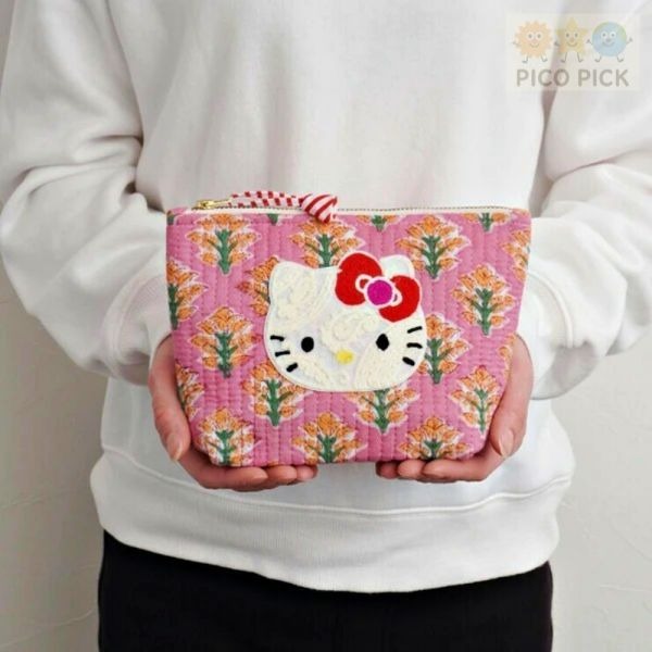 日本 🇯🇵Hello Kitty × MAYGLOBE 大號化妝包｜手工刺繡收納包-規格圖6