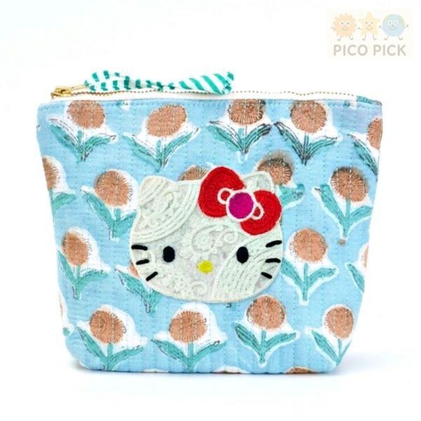 日本 🇯🇵Hello Kitty × MAYGLOBE 大號化妝包｜手工刺繡收納包-規格圖6