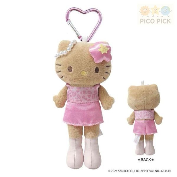 日本正版｜Hello Kitty 長腿造型掛飾娃娃 3款｜豹紋咖／豹紋粉／黑色禮服-細節圖3