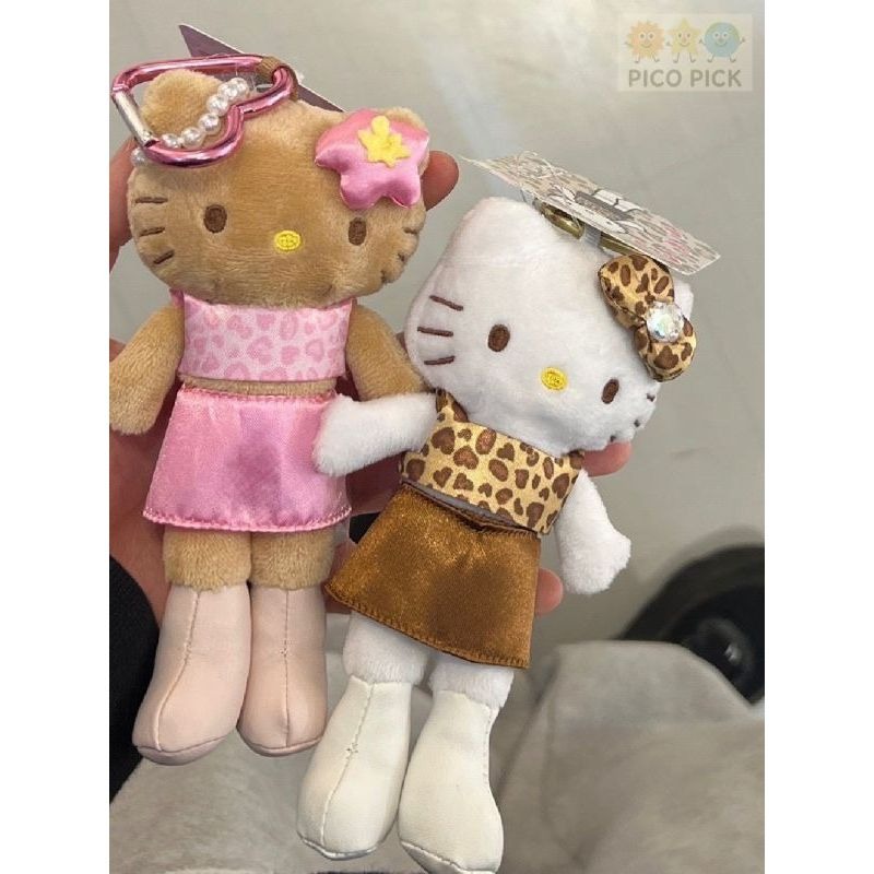 日本正版｜Hello Kitty 長腿造型掛飾娃娃 3款｜豹紋咖／豹紋粉／黑色禮服-規格圖4