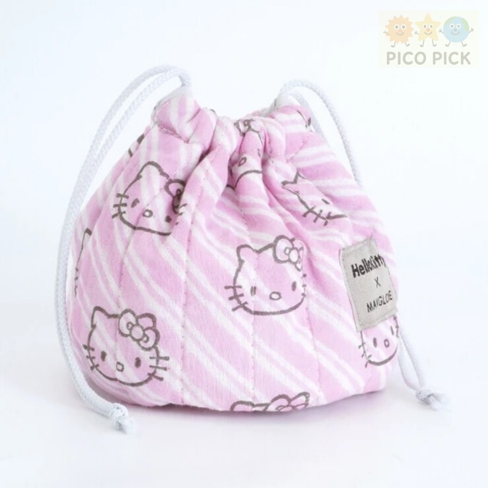 日本🇯🇵【Hello Kitty × MAYGLOBE】手工刺繡束口袋-細節圖2
