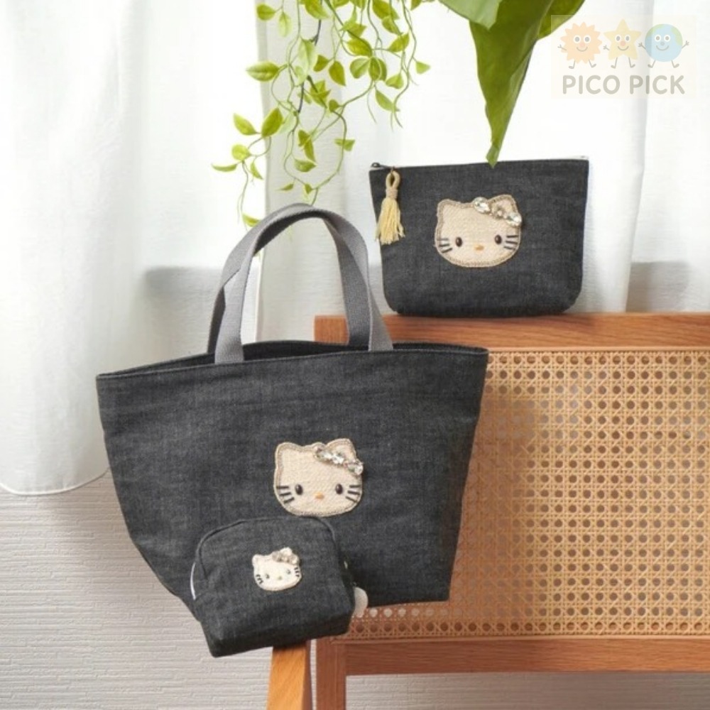 日本🇯🇵直送｜Hello Kitty × MAYGLOBE 品牌聯名手工刺繡包款（收納包／化妝包）-細節圖6