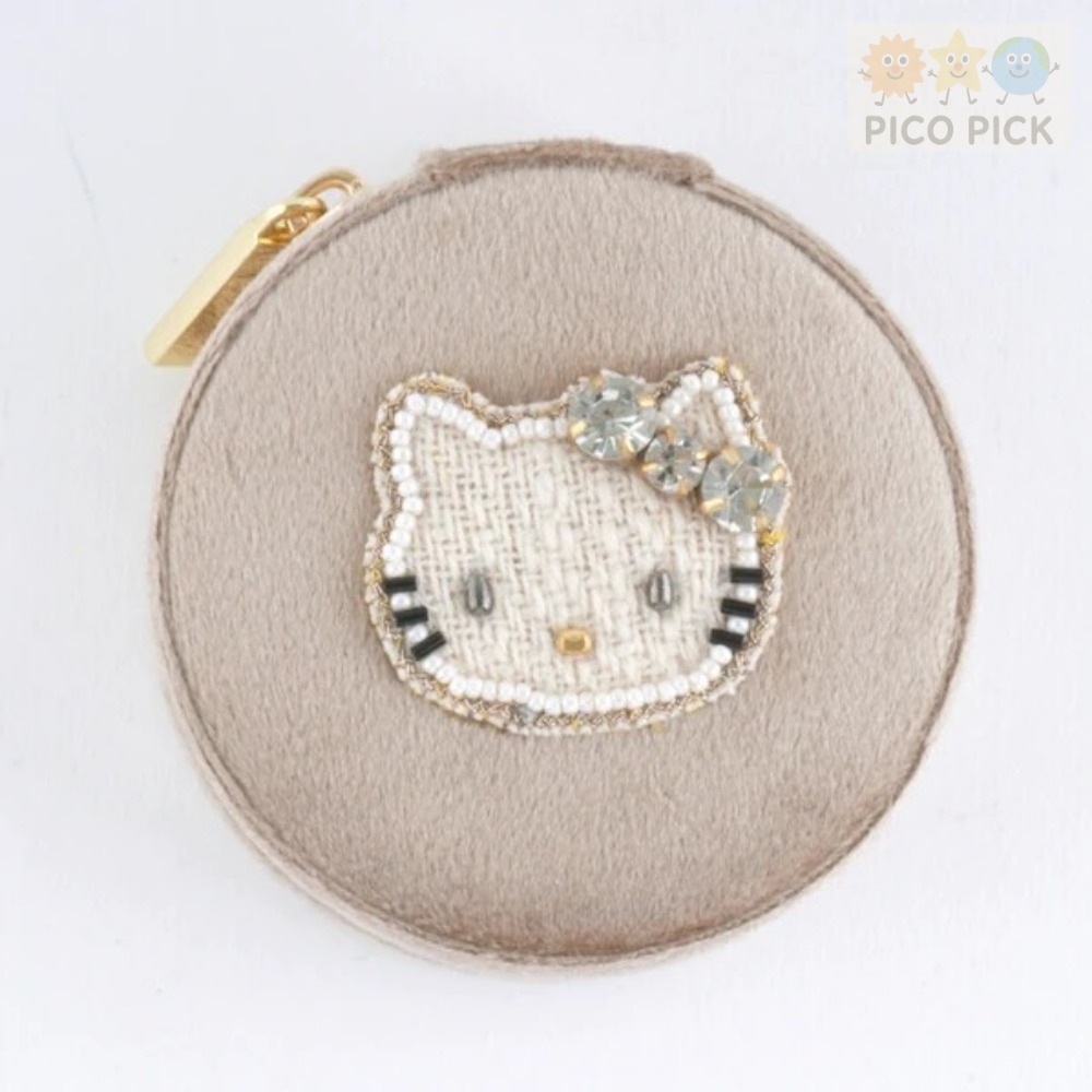 日本🇯🇵聯名｜Hello Kitty × MAYGLOBE 圓形首飾收納珠寶包-細節圖3