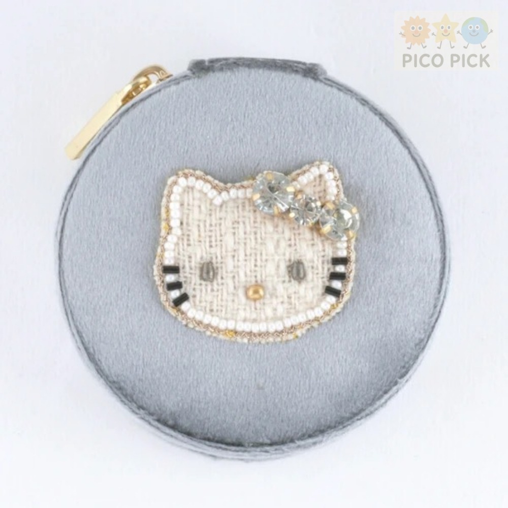 日本🇯🇵聯名｜Hello Kitty × MAYGLOBE 圓形首飾收納珠寶包-細節圖4