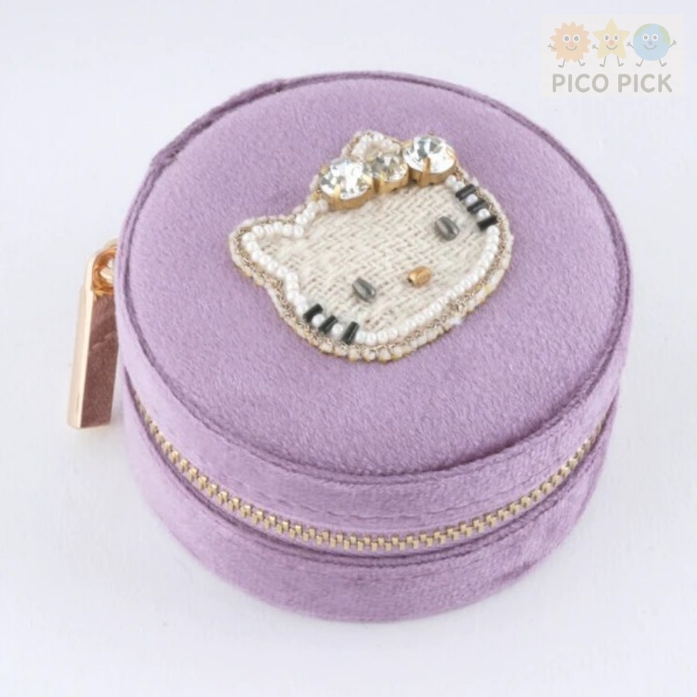 日本🇯🇵聯名｜Hello Kitty × MAYGLOBE 圓形首飾收納珠寶包-細節圖5