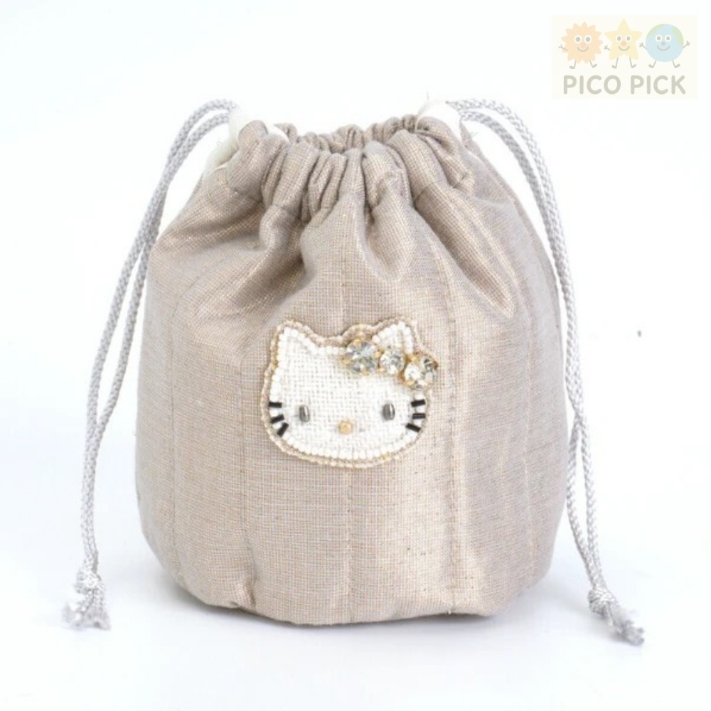 【Hello Kitty × MAYGLOBE】手工珠繡束口袋-細節圖6