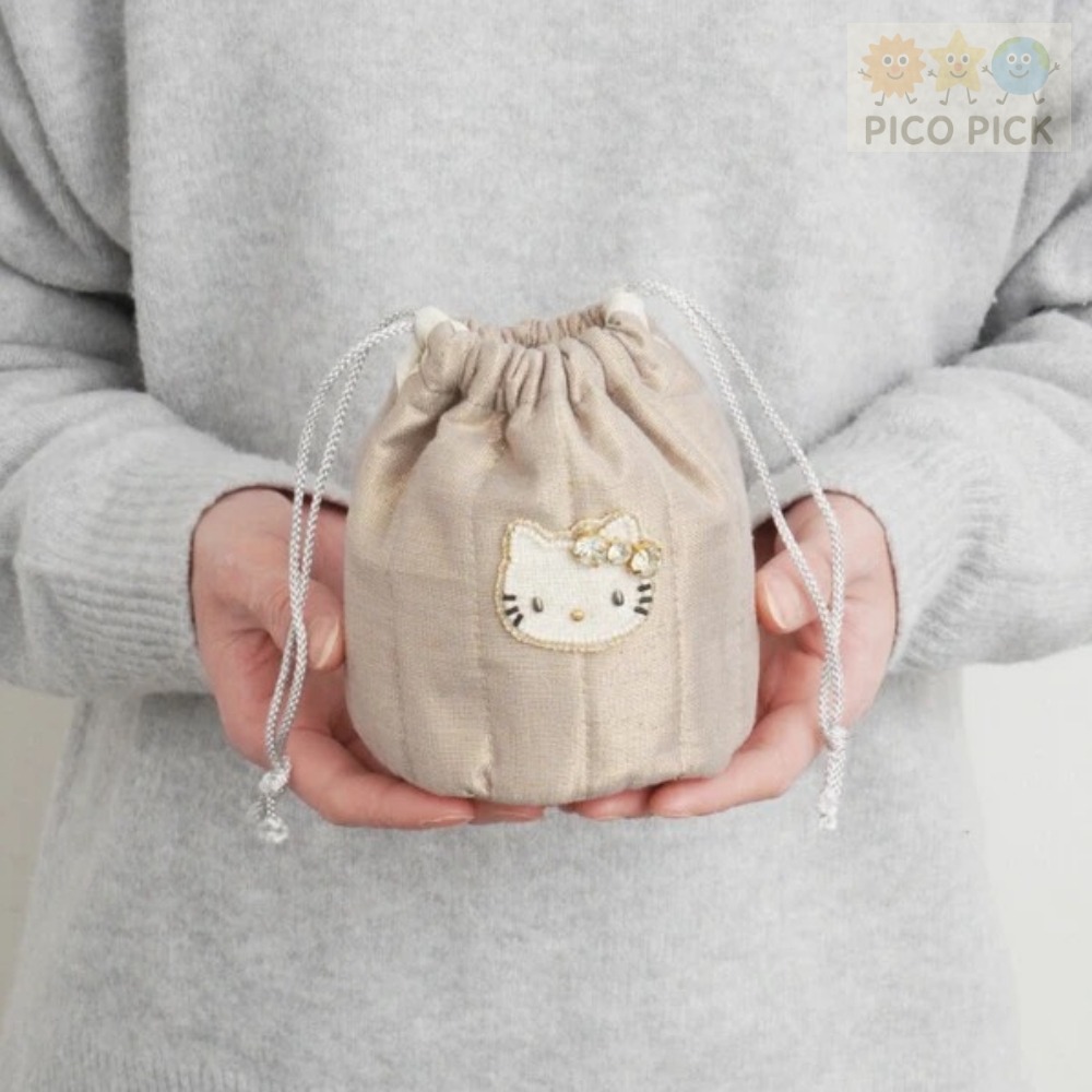 【Hello Kitty × MAYGLOBE】手工珠繡束口袋-規格圖7