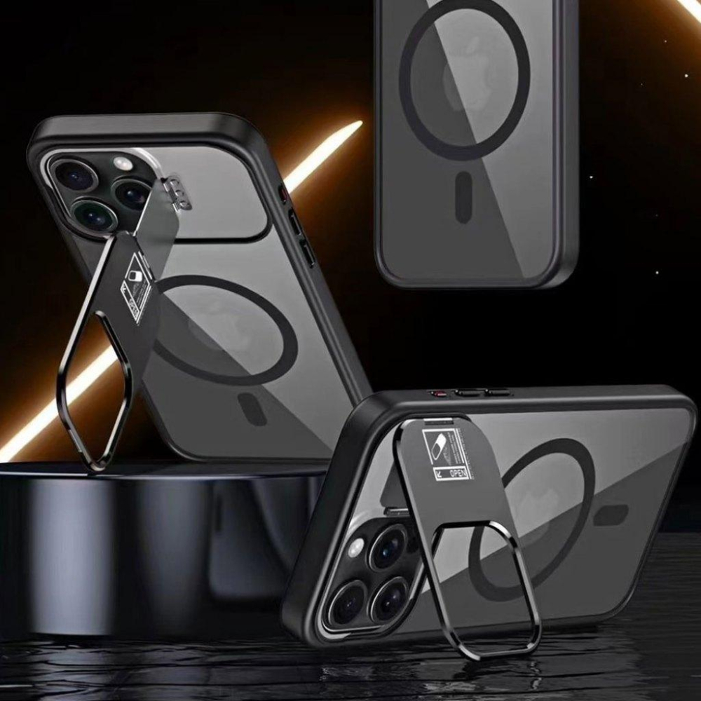 多維度鏡頭支架 磁吸無線充 贈送鏡頭膜 防摔殼 適用於 iPhone 15 13 保護殼-細節圖7