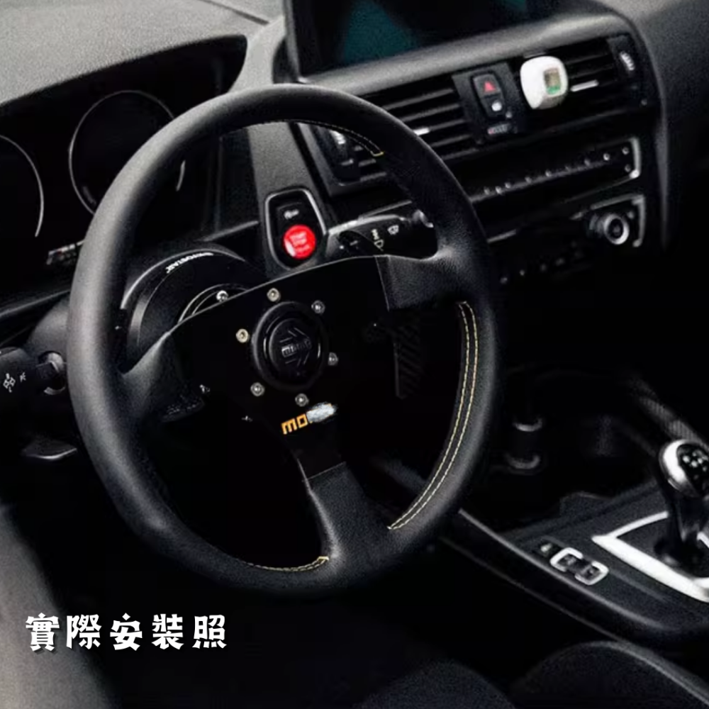 14吋V1真皮競技方向盤 改裝方向盤 競技方向盤 350MM 方向盤 汽車改裝 真皮方向盤-細節圖3