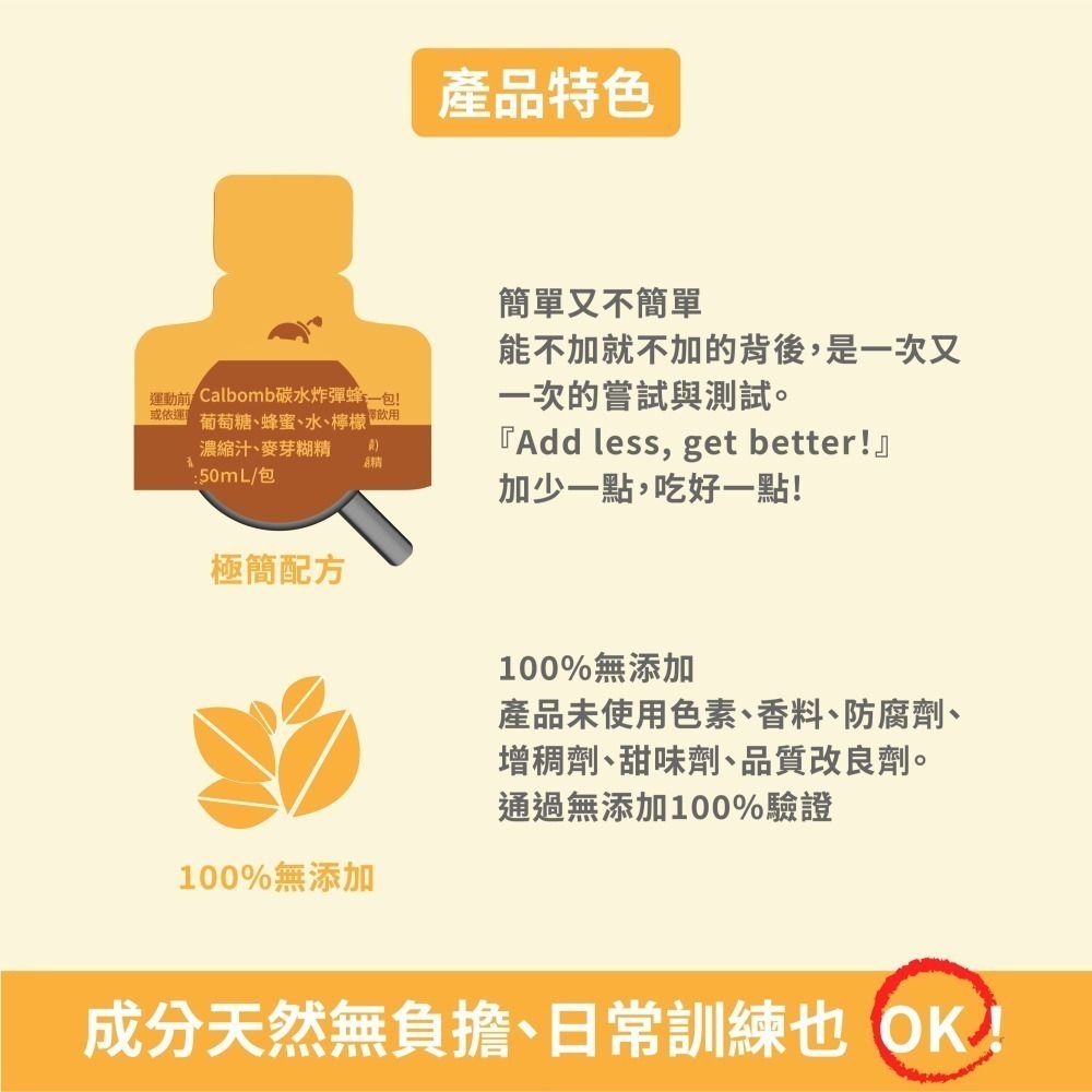 碳水炸彈｜CALBOMB蜂蜜能量膠10入組 42克碳水 使用天然蜂蜜自然清爽好滋味 高碳能量膠 蜂蜜果膠 高碳果膠-細節圖3