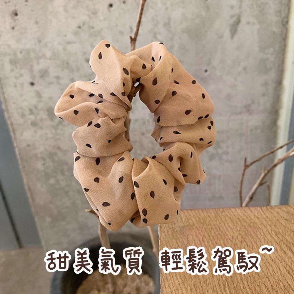【多款式】韓風髮圈 圓點造型大腸髮圈 髮飾 髮圈 大腸髮圈 多色髮圈 韓風髮飾 彈性髮圈 大髮圈 綁頭髮-細節圖3