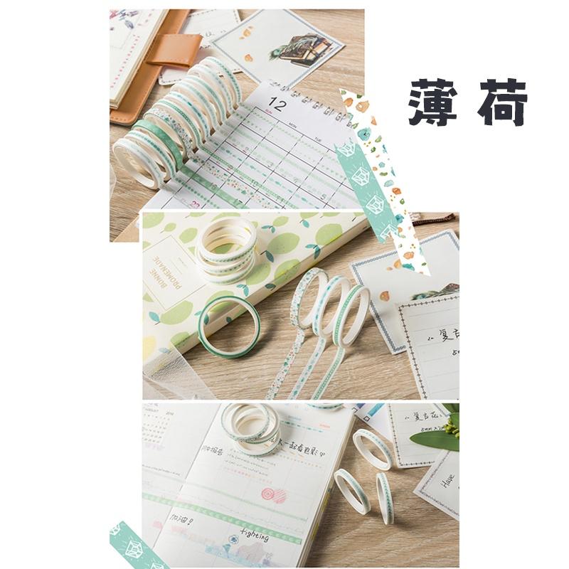 【一組十捲】紙膠帶 和紙膠帶 寬版紙膠帶 紙膠帶貼紙 手帳紙膠帶 紙膠袋組盒 花樣紙膠帶-細節圖5