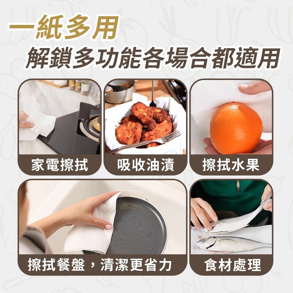 棠品居  廚房紙巾 吸水吸油 抽取式餐巾紙 厚紙巾 面紙 厚衛生紙 雙層加厚 乾濕兩用-細節圖5