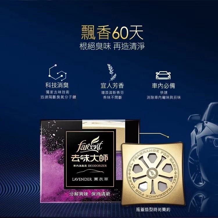 去味大師 汽車消臭易系列 車內專用 備長炭 銀離子薰衣草 異味退散-細節圖4