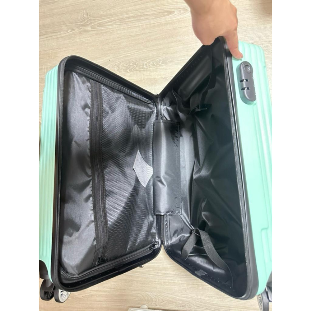 全新未使用M.Rino登機箱 20吋ABS 行李箱 拉桿箱 旅行箱 薄荷綠髮絲紋-細節圖2