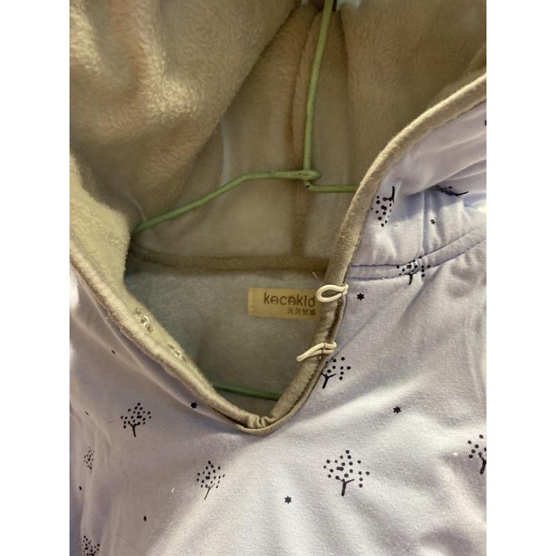 二手 藍色鋪棉刷毛厚屏風 兒童披風 外套 斗篷-細節圖2