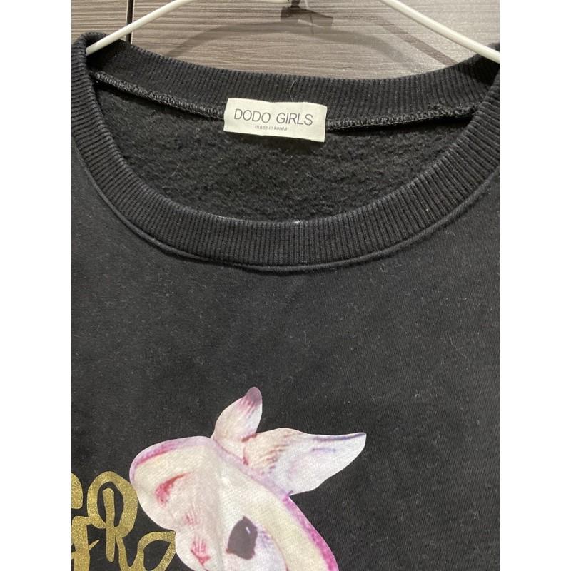 韓版兔子毛球刷毛T恤 長袖上衣 大學T 厚版-細節圖2