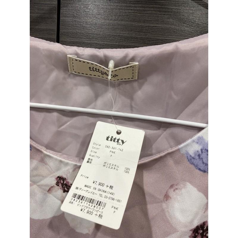 全新日本帶回Titty& co 挖肩無袖粉嫩氣質花朵洋裝 裙裝 裙子洋裝-細節圖3