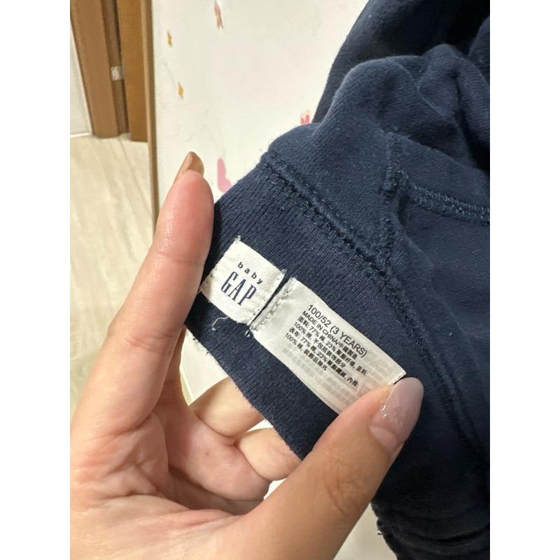 GAP深藍色大英文拉鍊連帽外套/適合90公分兒童外套/連帽外套/薄外套-細節圖3