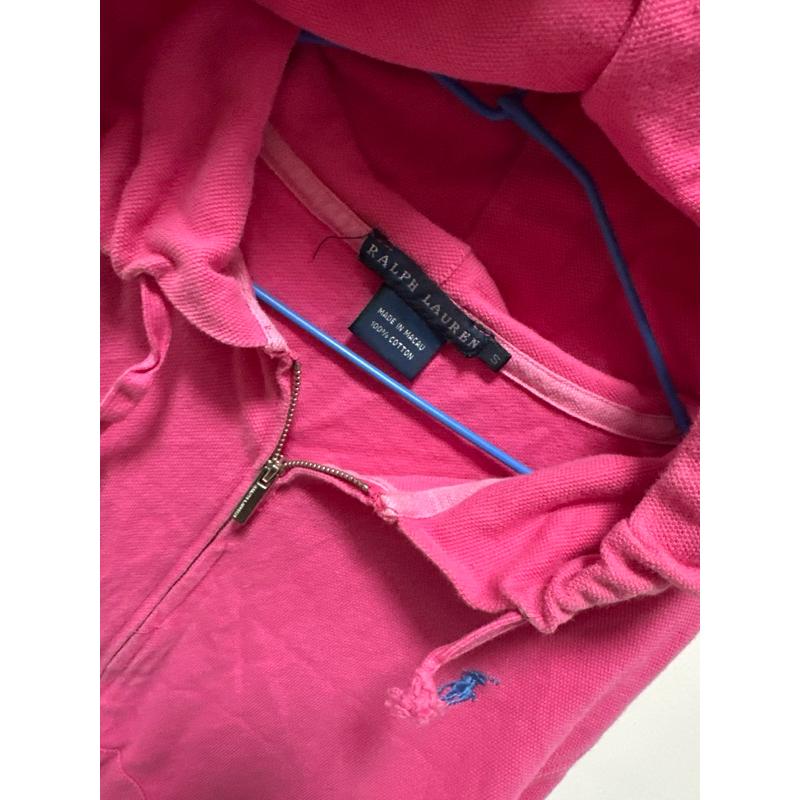 PALPH LAUREN桃紅色連帽兒童外套/薄外套/適合130-140女童穿的連帽外套-細節圖2