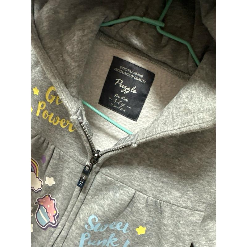 拍手國際超可愛兔兔刷毛連帽長版外套/女童外套110-120公分穿/連帽/長版外套-細節圖2