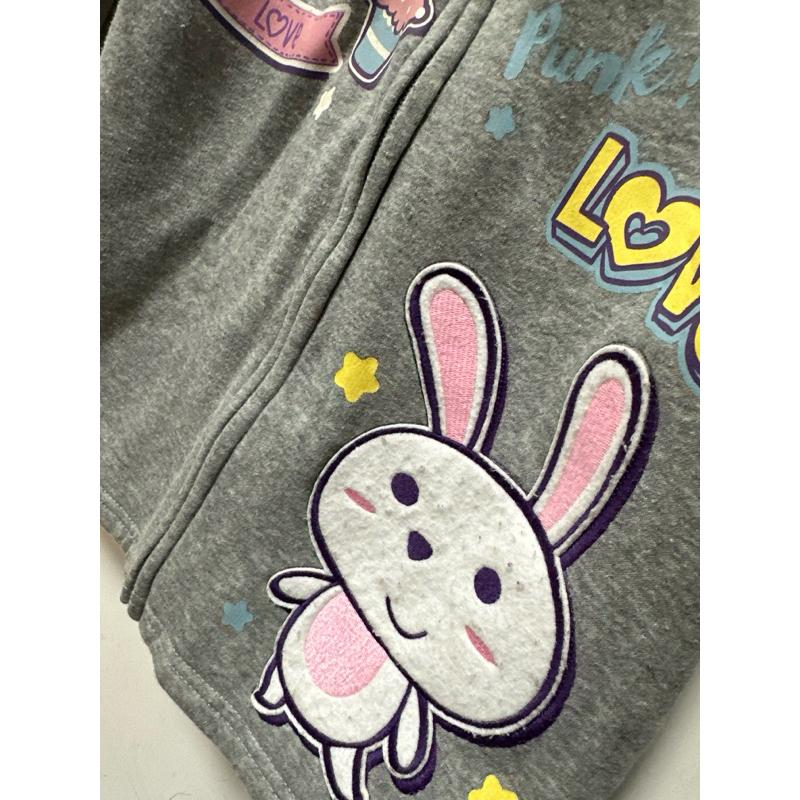拍手國際超可愛兔兔刷毛連帽長版外套/女童外套110-120公分穿/連帽/長版外套-細節圖3