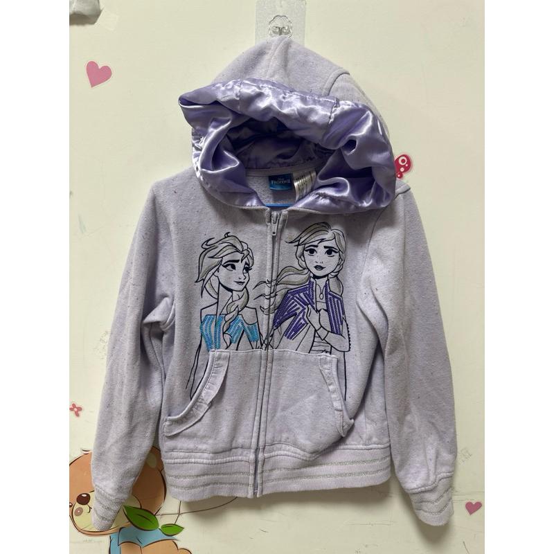 好市多購入/DisneyFROZEN 冰雪奇緣紫色緞面連帽外套/女童7碼約130穿