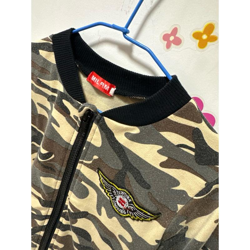 90-100公分兒童外套/軍感軍綠迷彩立領外套/沒有帽子/薄外套-細節圖2