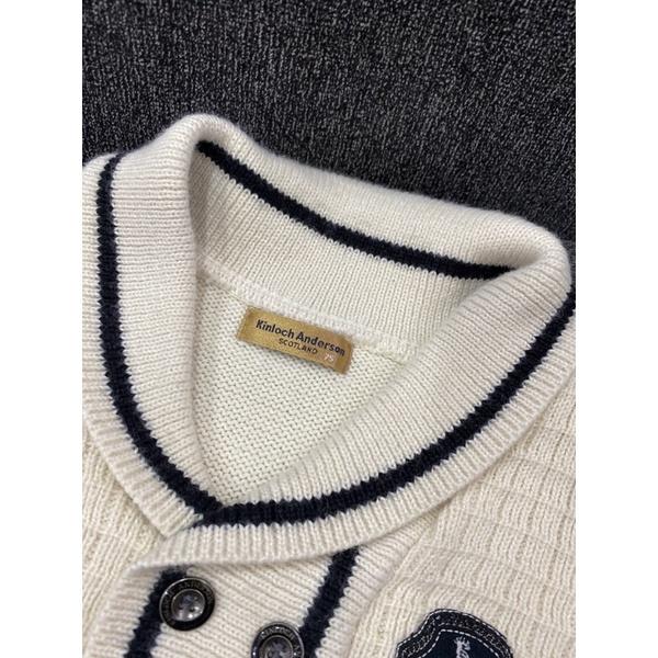 Kinloch Anderson金安德森童裝/兒童針織學院風鈕扣背心/75碼/針織背心/針織上衣/鈕扣米色學院風-細節圖2