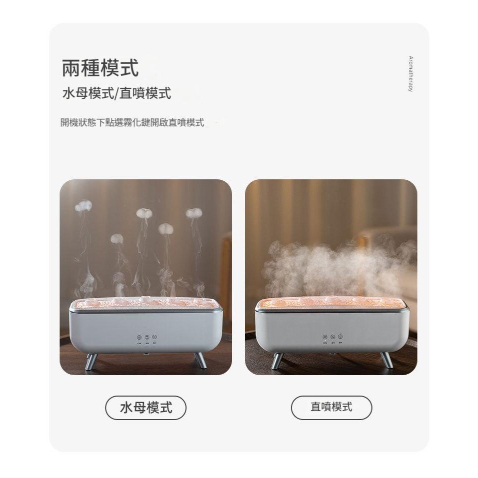 水母七彩香薰機自動吐圈圈精油大噴霧氛圍感燈居家辦公室靜音加濕器聲控創意禮品擺件空氣加濕器-細節圖4