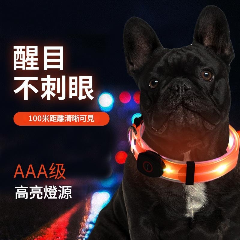 發光項圈狗狗夜行燈夜光項圈夜間遛狗發光燈防走失燈彩色防丟脖圈-細節圖4
