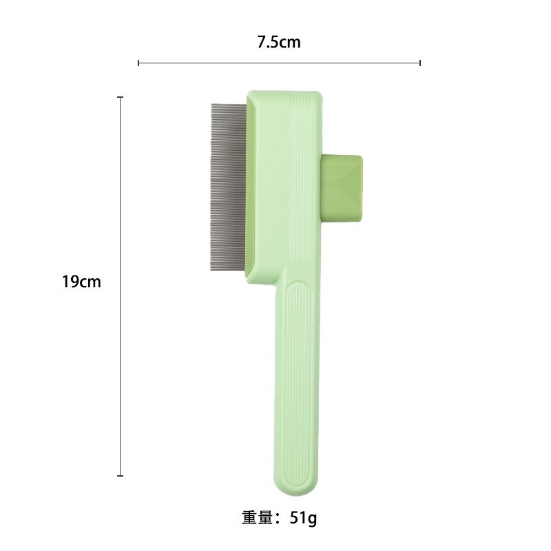 寵物梳毛神器採用細密不鏽鋼針齒設計，能有效去除浮毛與打結，按摩同時呵護皮膚。搭配 一鍵清毛按鈕，輕鬆彈出毛髮-規格圖4