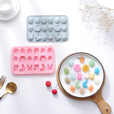 ［矽膠模具］復活節 小兔 彩蛋 18連造型矽膠模具 烘焙 蛋糕 甜點 巧克力 擴香石 蠟燭 手工皂 製作