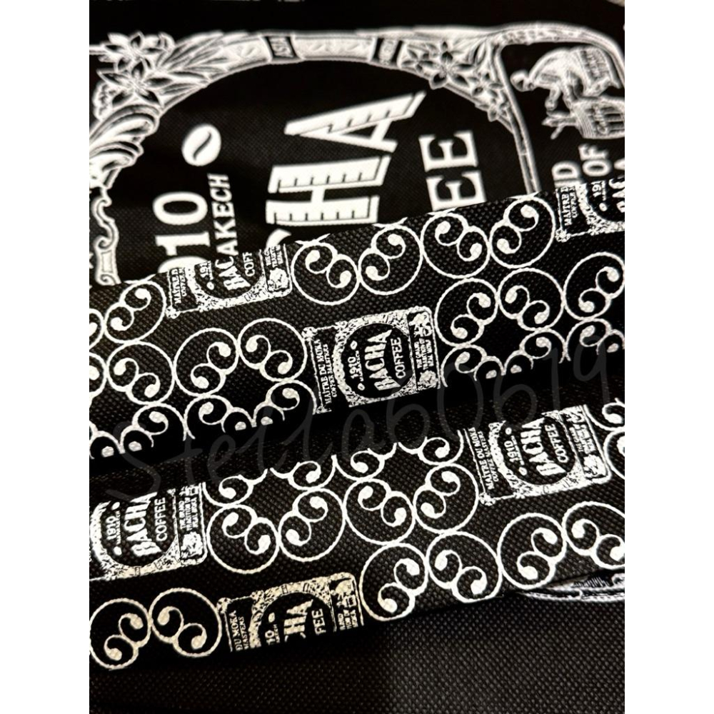 ［現貨］限量全新🖤新加坡精品咖啡BACHA 大無紡布提袋✨精美圖案、大容量🥰-細節圖3