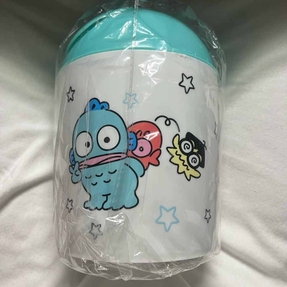 正版三麗鷗 SANRIO 人魚漢頓圓桶垃圾桶 醜魚桌上型垃圾桶-細節圖2