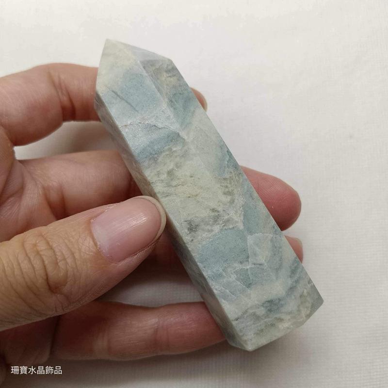 [shan] 👉出清收藏👈 藍紋石柱 表面有微閃 顏色很療癒！-細節圖2