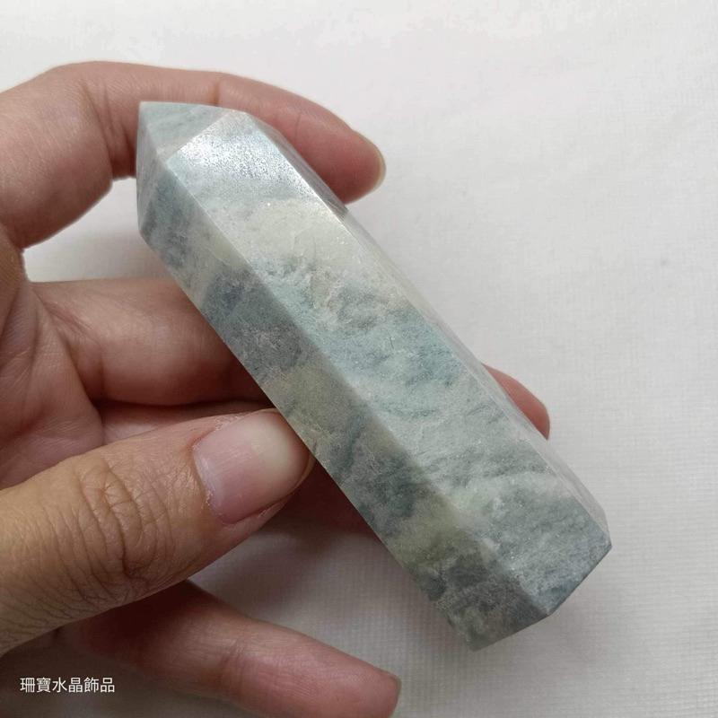 [shan] 👉出清收藏👈 藍紋石柱 表面有微閃 顏色很療癒！-細節圖3