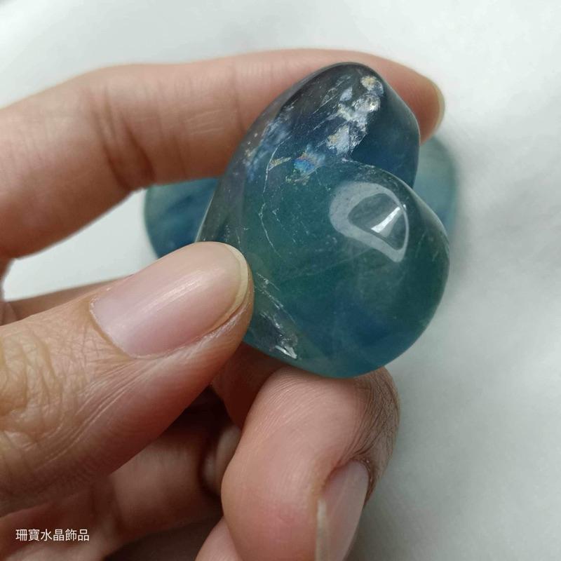 [shan] 👉出清收藏👈 藍螢石愛心 帶彩虹-細節圖5