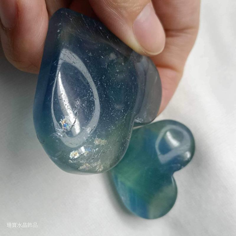 [shan] 👉出清收藏👈 藍螢石愛心 帶彩虹-細節圖7