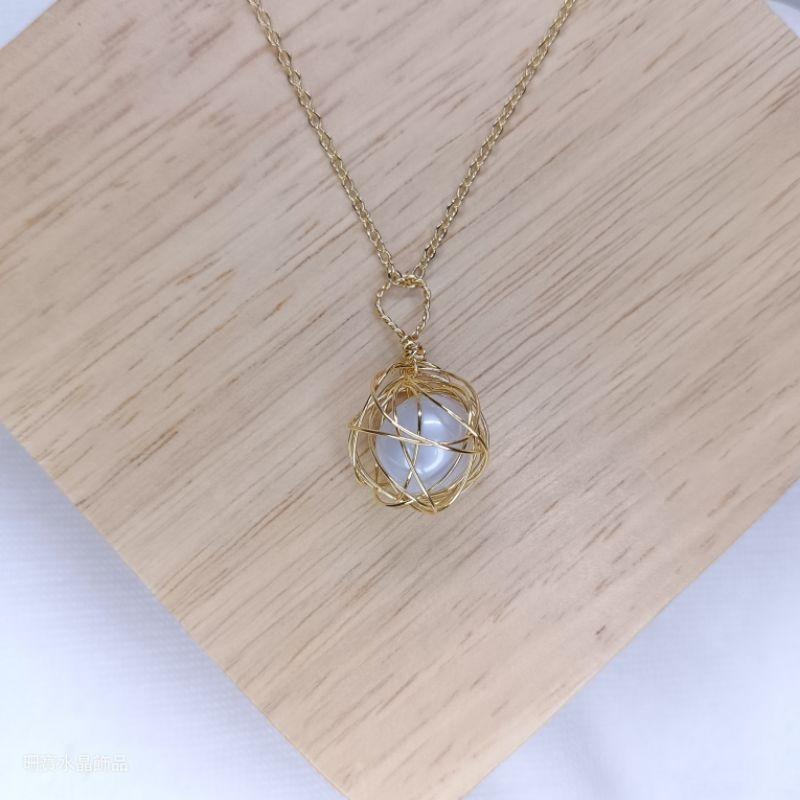 [shan] 👉闆娘手作天然珍珠飾品👈 純天然巴洛克珍珠 手工繞絲 項鏈 母親節禮物-細節圖2