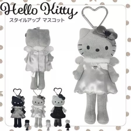 米恩MIENINJP連線代購 日本境內正版 三麗鷗 長腿kitty 曬傷kitty 長腿kitty 吊飾 炭黑天使-規格圖1