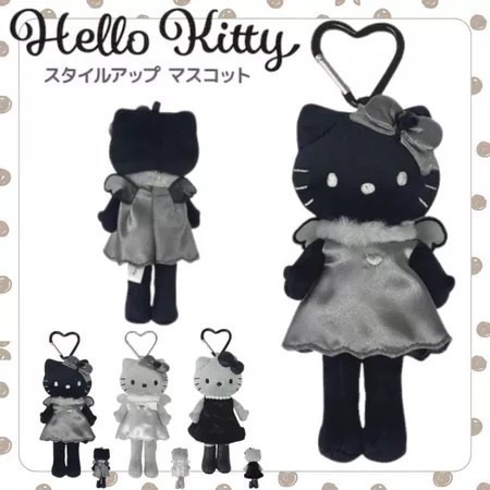 米恩MIENINJP連線代購 日本境內正版 三麗鷗 長腿kitty 曬傷kitty 長腿kitty 吊飾 炭黑天使-規格圖1