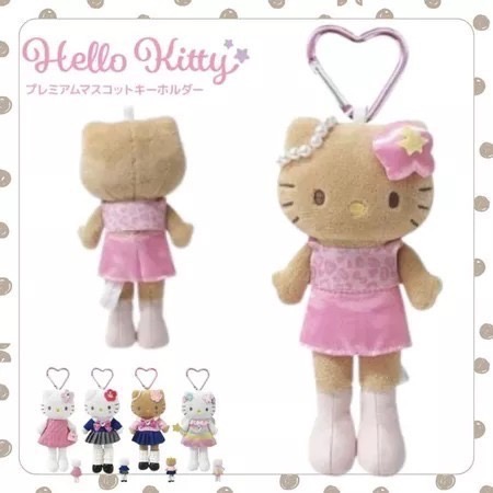 米恩MIENINJP連線代購 日本境內正版 三麗鷗 長腿kitty 曬傷kitty 長腿kitty 吊飾 炭黑天使-規格圖1