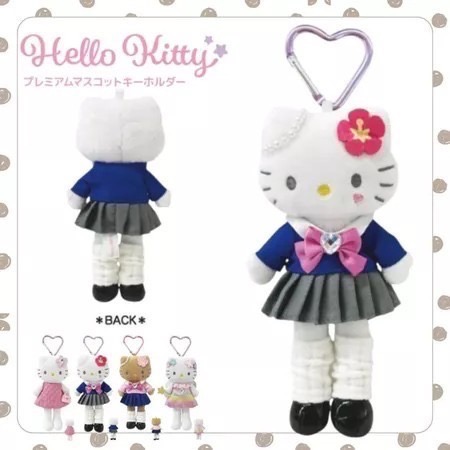 米恩MIENINJP連線代購 日本境內正版 三麗鷗 長腿kitty 曬傷kitty 長腿kitty 吊飾 炭黑天使-規格圖1
