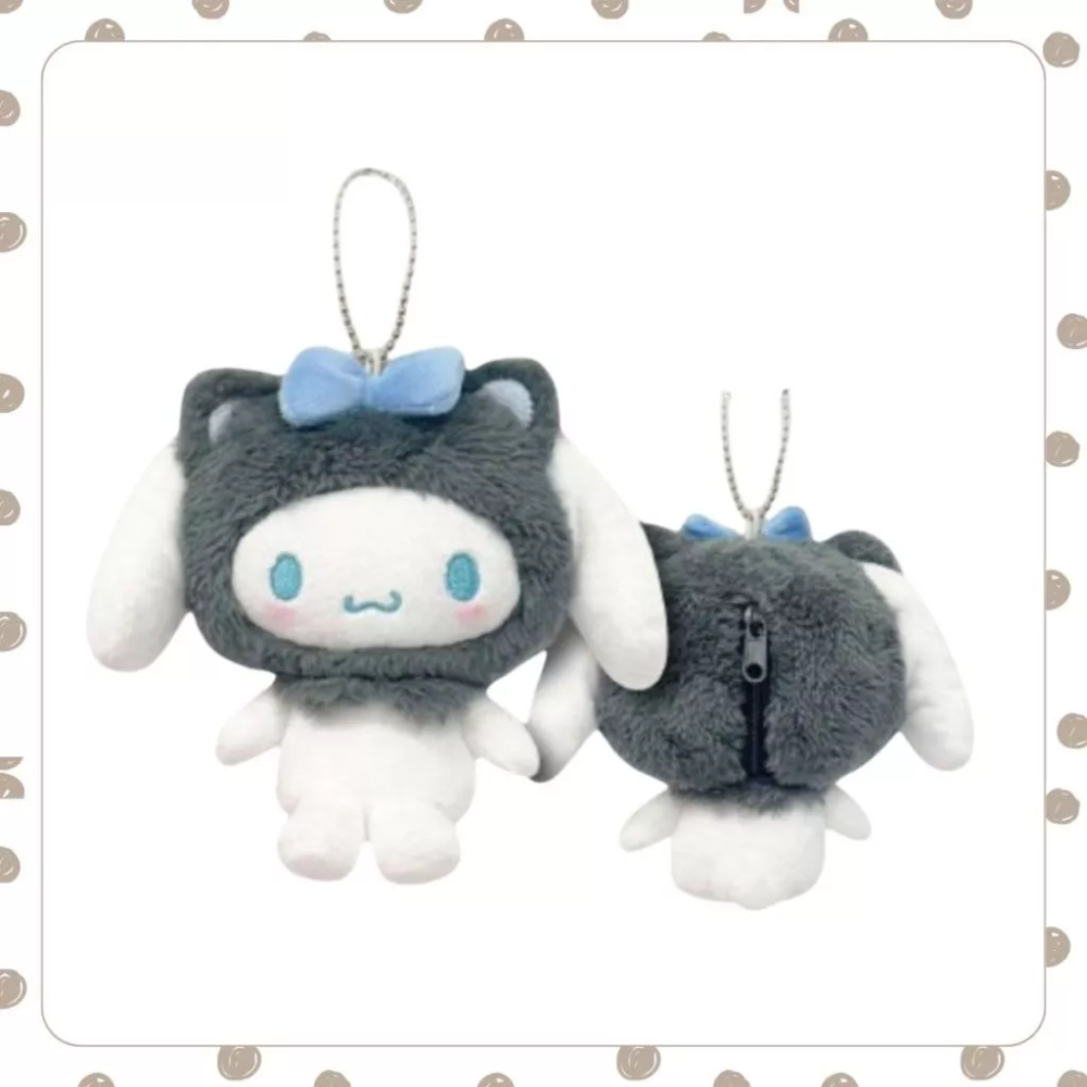 現貨 日本正版 三麗鷗 X 動物系列 美樂蒂 酷洛米 KITTY 大耳狗 吊飾 掛飾 玩偶 娃娃-規格圖2
